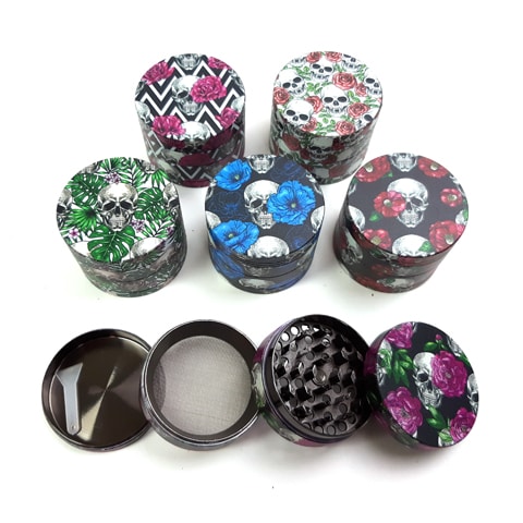 50mm 4-Part SKULL Flower Style Metal Grinder